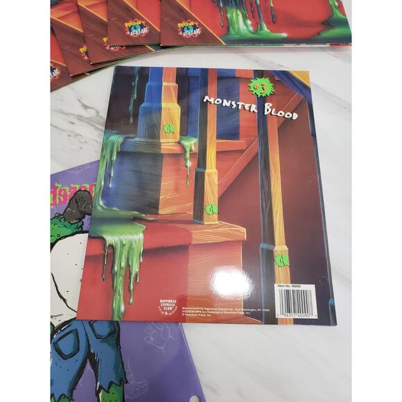 7 Vintage Goosebumps Folders R.L Stine Curly Monster Blood Horror 90's Deadstock - Picture 8 of 9